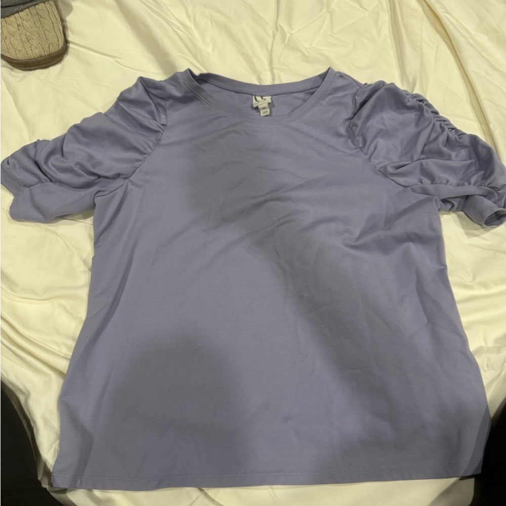 Purple, short sleeve dress top